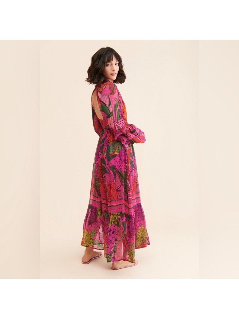 Farm Rio Cool Leopards Long Sleeve Maxi - Picture 2 of 12